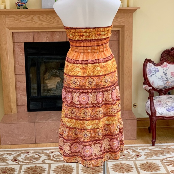 Island Life Floral Tube Top Midi Dress Size Small - Picture 6 of 9